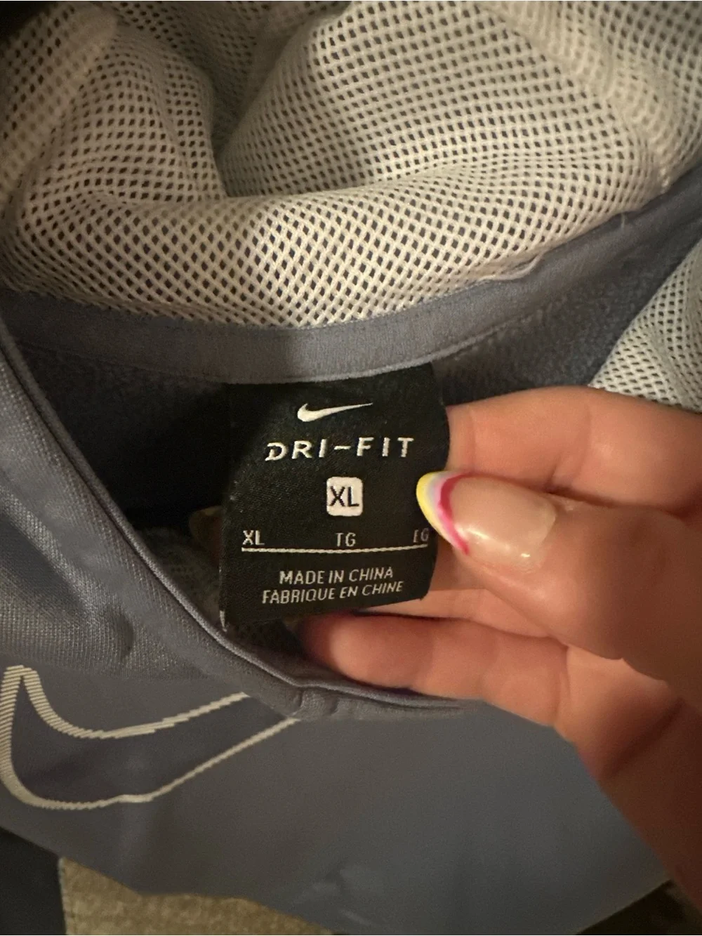 Nike Youth Light Grey Hoodie Sweatshirt with White Swoosh